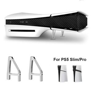 PS5 슬림/프로용 투명 수평 스탠드 2개, 아크릴 삼각형 베이스 홀더 지지대, PS5 슬림 액세서리용 보관 스탠드