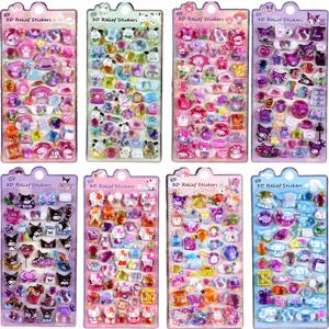 도매 만화 산리오 캐릭터 쿠로미 3D 입체 발광 스티커 귀여운 창의적인 소녀 장난감 스티커
