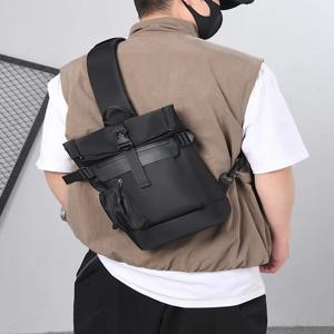 남성용 크로스바디 백 출퇴근용 가슴 가방 메신저 자전거 타기 오토바이 스포츠 싱글 숄더 백 트렌디 레저 나일론