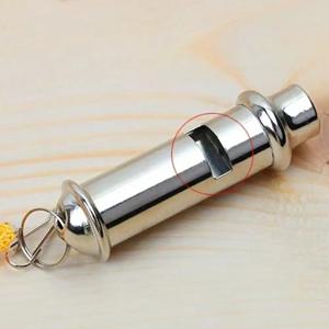 생존 호루라기 금속 호루라기 비상용 랜야드 포함 휴대용 안전 경고 호루라기 스테인리스 스틸 코치 전용 호루라기