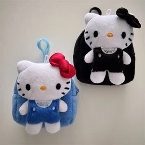 유행 만화 및 애니메이션 고양이 동전 지갑 플러시 휴대용 핸드백 야외 보관에 적합 키 체인이있는 미니 소형 가방