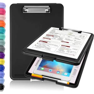 저상 클립이 포함된 클립보드(다양한 색상 사용 가능), 9.5 x 13인치 견고한 휴대용 쓰기 보드, 접이식