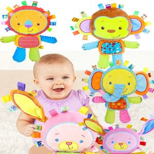 아기 태그 봉제 인형 부드러운 장난감 사랑스러운 코끼리 플러시 벨 장난감 내장 딸랑이 감각 장난감 신생아 유아 선물