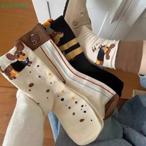 [빅토리아] 소시지 개 패턴 만화 프린트 양말 가을 겨울 따뜻한 양말 귀여운 커플 양말