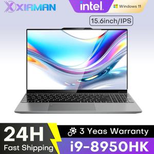 샤먼 15.6인치 휴대용 게이밍 노트북 컴퓨터 인텔 코어 i9 8950HK 게이머 PC 16GB RAM 1TB SSD 윈도우 11 오피스 스터디 노트북 PC