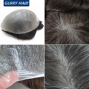 OS21 클리어런스 0.03-0.04mm 초박형 스킨 투페이 가발 올 V 루프 할인 가격 헤어 유닛 남성용 모발 보형물 가발