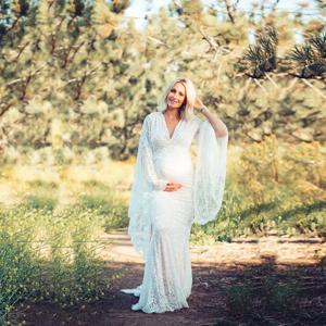 임산부 신상 섹시한 출산 사진 소품, 사진 촬영용 드레스 가운, 백인 여성 임신 원피스