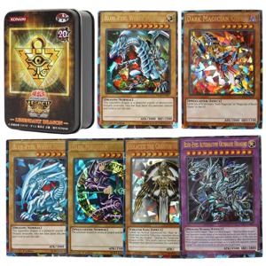 72PCS Yugioh 카드 주석 상자 Yu Gi Oh 카드 홀로그램 영어 버전 황금 편지 결투 링크 게임 카드 Blue Eyes Exodia