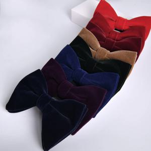 남자를위한 검은 벨벳 나비 넥타이 조정 가능한 큰 Bowknot 남자 액세서리 셔츠 Bowties 웨딩 파티 활을위한 파란색 나비 넥타이