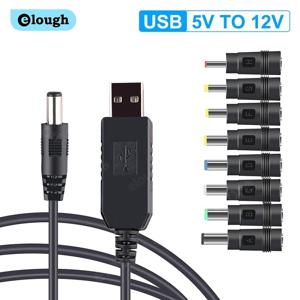Elough WiFi-전원 은행 케이블 커넥터 USB DC 5V-12V 케이블 부스트 변환기 Wifi 라우터 모뎀 팬 스피커 용 스텝 업 코드