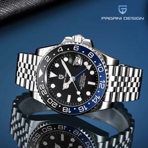 PAGANI DESIGN 남성용 자동 시계 사파이어 40mm 세라믹 GMT 기계식 손목 시계 탑 브랜드 스포츠 방수 남성용 시계