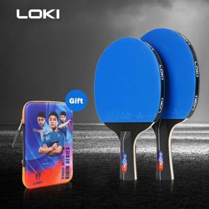 LOKI K5000 탁구 라켓 세트 1pc/2pcs 홈 엔터테인먼트 탁구 라켓 블루 컬러 탁구 고무