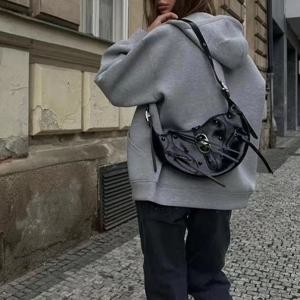 2024 봄, 가을 새로운 캐주얼 스트리트 루즈 오버 사이즈 후드 지퍼 까마귀 공간 코튼 자켓 코트 게으른 여성 카디건