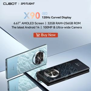 CUBOT X90, 안드로이드 스마트폰, 6.67인치 AMOLED 곡선 120Hz 디스플레이, 32GB RAM(16GB+16GB 확장), 256GB ROM, Helio G99, 옥타 코어, NFC, 100MP 카메라, 게이밍 폰, 글로벌 버전 , smartphone android 14, 장바구니에 담기