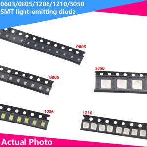 100/50PCS 0603 0805 1206 1210 5050 LED 패치 다이오드 패치 LED LED 빨간색 흰색 녹색 노란색 파란색