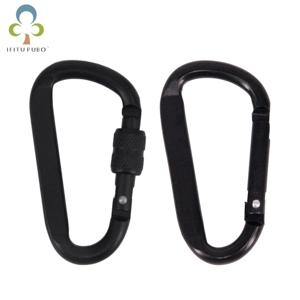 7cm 알루미늄 합금 Carabiner 블랙 D-링 열쇠 고리 클립 캠핑 열쇠 고리 스냅 후크 야외 여행 키트 GYH