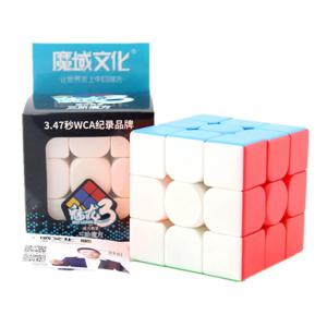[ECube] Moyu Cubing 교실 Meilong 3/3C 3x3 매직 스티커리스 3 레이어 스피드 매직 큐브 어린이를위한 전문 퍼즐 장난감