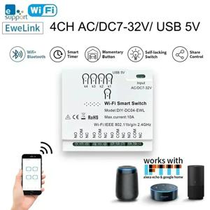 Ewelink 4ch R3 Pro Wifi RFBL 85-265V 채널 차고 문 커튼 모터 모듈 온수기 라이트 스마트 스위치 Alex Google 홈