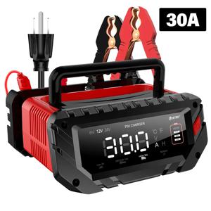 12V/30A 24V/16A 스마트 자동차 배터리 충전기 6V/10A 오토바이 배터리 수리 자동 납 산성 AGM 젤 리튬 LiFePo4 배터리