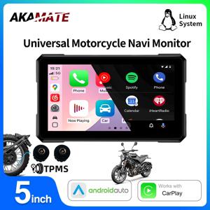 5인치 오토바이 디스플레이 화면 무선 카플레이 안드로이드 오토 GPS 내비게이션 디지털 대시보드 블루투스 휴대용 터치 모니터