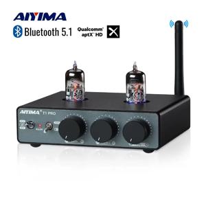 AIYIMA T1 PRO 진공관 프리 앰프 앰프 홈 오디오 RCA Bluetooth 입력 저음 고음 제어 HiFi 스테레오 AUX 12V 트리거