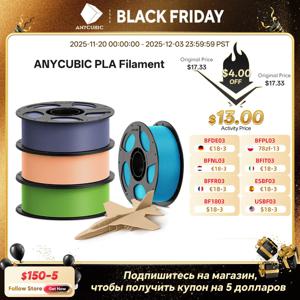 ANYCUBIC 3D 프린터 필라멘트 PLA 다색 1.75mm FDM 3D 프린터 K3 콤보 S1C 용 친환경 플라스틱 고무 소재