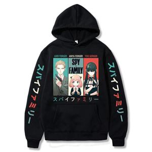 Anime Spy X Family 까마귀 Anya 및 Bond 스웨트 Hoody 탑 풀오버 까마귀 양털 후드 소녀를위한 캐주얼 운동복