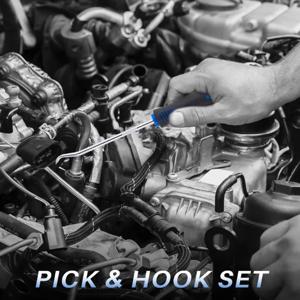 4PCS 165mm 파란색 자동차 오일 씰 스크루 드라이버 세트 호스 제거 후크 세트 O-링 씰 가스켓 풀러 리무버 선택 후크 수리 도구