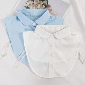 여성 봄 가을 코튼 화이트 세로 작은 플립 칼라 다목적 셔츠 점퍼 패션 거짓 칼라 의류 액세서리