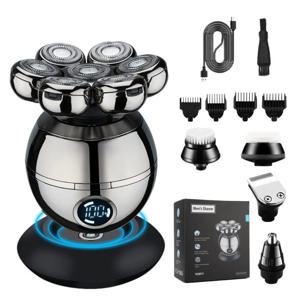 전기 면도기 7D 플로팅 커터 헤드베이스 충전 휴대용 남성 수염 트리머 클리퍼 해골 면도기 방수 면도