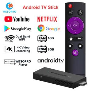 WESOPRO 안드로이드 TV 스틱 G2 라이트 스마트 IPTV 동글 1GB RAM 8GB ROM 2.4GHz 5.0GHz Wifi 4K 디코딩 스트리밍 미디어 VS Fire Stick