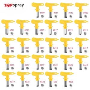 탑스프레이 에어리스 스프레이건 깍지 팁, 노란색 다중 모델, 페인트 분무기용 에어리스 팁, 395 515, 3600psi