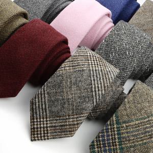 남자 우아한 넥타이 수제 양모 줄무늬 넥타이 카키 컬러 코튼 칼라 넥타이 웨딩 비즈니스 파티 정장 셔츠 선물 액세서리