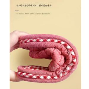 두꺼운 바닥 면 슬리퍼 가정용 실내 바닥 슬리퍼 남녀 커플용 봄철 무소음 삼중 디자인