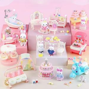 작은 토끼 옷장 사랑스러운 장면 놀이 장난감 시뮬레이션 모델링 어린이 생일 선물 실내 부모-자녀 상호 작용
