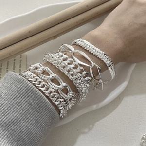 여성을위한 100% 솔리드 925 스털링 실버 팔찌 남성 빈티지 수제 Shinning 하트 팔찌 생일 크리스마스 선물