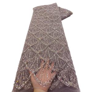 아프리카 레이스 패브릭 2025 스팽글 페르시 자수 신랑 나이지리아 신부 결혼식을위한 고품질 프랑스어 얇은 명주 그물 패브릭