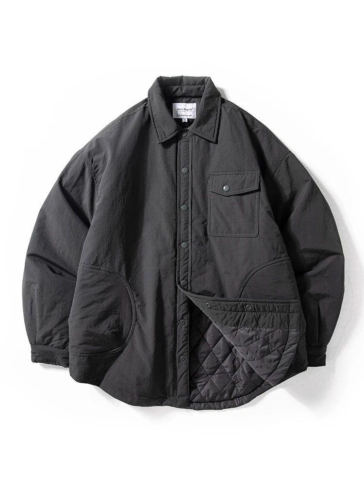 남성 캐주얼 면 재킷 가을 겨울 신상 폴리에스터 섬유 충전 방풍 방수 루즈핏 따뜻한 턴다운 칼라