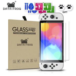 DATA FROG 강화 유리 화면 보호기 호환-Nintendo Switch OLED 9H HD 투명 유리 필름 Nintendos Switch OLED 용