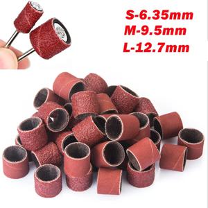 50/100pcs 80 120 150 180 240 320 400 600 전기 미니 앵글 그라인더 샌딩 맨드릴 용 Dremel 슬리브 용 그릿 샌딩 밴드