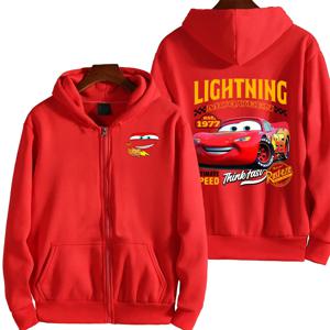 Lightning Mcqueen Cars 남자 지퍼가 달린 까마귀 만화 애니메이션 여성 까마귀 2025 새로운 패션 커플 레저 스포츠 의류