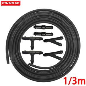 커넥터 키트가있는 앞 유리 와이퍼 와셔 노즐 호스 T Y I 3 가지 유형 조인트 앞 유리 스프레이 제트 워터 호스 유체 튜브 조이너