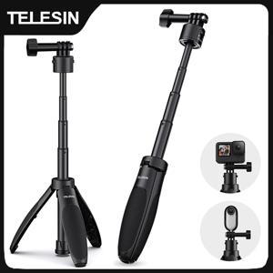 TELESIN 미니 퀵 릴리스 셀카 스틱 삼각대 GoPro Insta360 DJI Osmo 액션 액션 카메라 용 휴대용 조절 길이