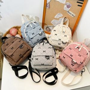 미니 배낭 Sweet Bowknot 인쇄 된 어깨 가방 여행 화장품 보관 가방 한국어 Ins 학생 Bookbags 캐주얼 배낭