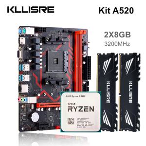 Kllisre A520 마더보드 키트 AMD Ryzen R5 3600 CPU DDR4 16GB 3200MHz 데스크탑 메모리