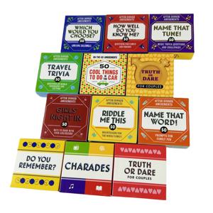 13가지 스타일 미니 진실 또는 감히 카드 게임 여행 퀴즈 이름 그 곡 당신이 나에 대해 얼마나 잘 알고 있습니까? 파티 플레이를 위한 이 게임을 퍼즐해보세요