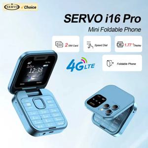 2025 SERVO i16 Pro 4G 미니 폴더블 휴대폰 스피드 다이얼 블랙리스트 손전등 통화 녹음 듀얼심 접이식 소형 박스 휴대폰