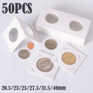50PCS 정사각형 골판지 케이스 동전 앨범 기념 동전 종이 보호 클립 동전 용품 보관 20.5/23/25/27.5/31.5/40mm