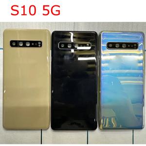 AAA +++ 삼성 갤럭시 S10 5G G977 G977N 배터리 뒷면 커버 유리 뒷문 카메라 렌즈 용 새 배터리 뒷면 커버