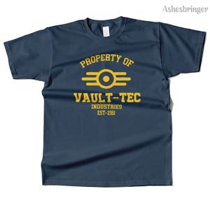 Vault Tec 그래픽 T 셔츠의 남성용 면화 속성 남성과 여성을 위한 스트리트 캐주얼 스타일 티